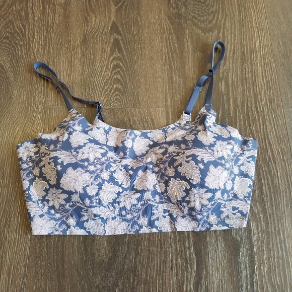 Lucky Brand Floral and Blue Bralette Large - Picture 1 of 5